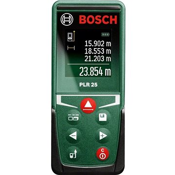 

BOSCH Laserový dálkoměr 25 m PLR 250 0.603.672.521 (2 X AAA)