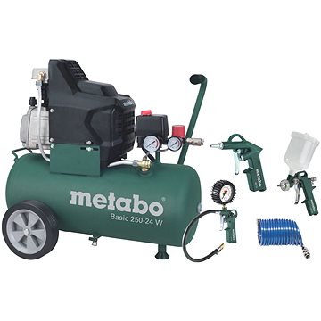 

METABO Kompresor se vzdušníkem 24l, olejový Basic 250-24 W + LPZ 4 Set