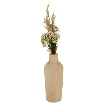 

Boltze Dřevěná váza se sušenými kyticemi Faya, 30 cm, bílá/béžová