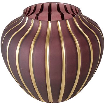 

Boltze Skleněná váza KEANA, zlaté linie na vínově červeném skle, průměr 25 cm