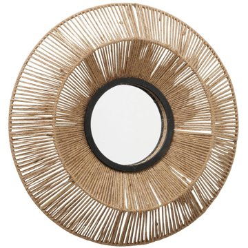 

Boltze Dekorativní zrcadlo v jutovém rámu Zaika, průměr 50 cm