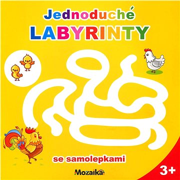 

Jednoduché labyrinty se samolepkami - žlutý sešit 4 +