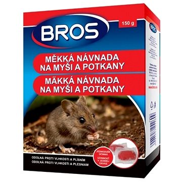

BROS Rodenticid - měkká návnada na myši a potkany, 150 g