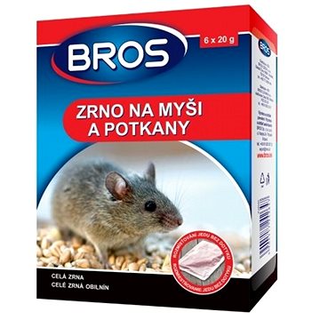

BROS Rodenticid - zrno na myši a potkany, 6 x 20 g