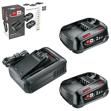 

BOSCH 2 × akumulátor 2,5 Ah 18 V + nabíječka AL 18V-44 1.600.A03.1T5