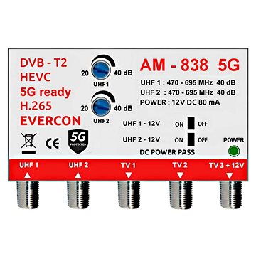 

EVERCON anténní zesilovač AM-838 5G bez napájecího zdroje