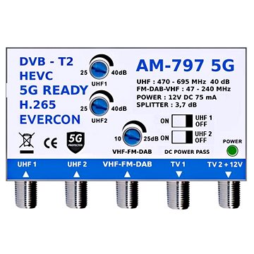 

EVERCON anténní zesilovač AM-797 5G bez napájecího zdroje