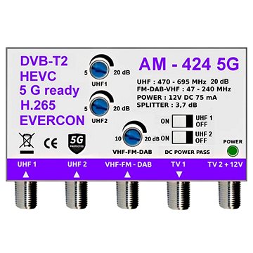

EVERCON anténní zesilovač AM-424 5G bez napájecího zdroje