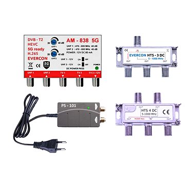 

EVERCON anténní set pro 8 TV 838-101-8 5G pro DVB-T2