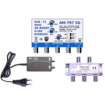 

EVERCON anténní set pro 5 TV 797-101-5 pro DVB-T2