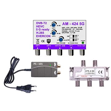 

EVERCON anténní set 20 dB pro 5 TV 424-101-5