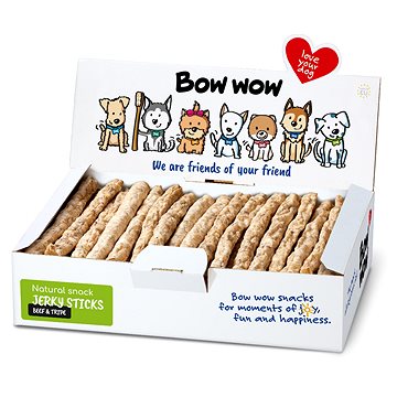 

Bow wow Super Natural Jerky tyčinky hovězí a dršťky 50 ks