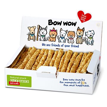 

Bow wow Super Natural Jerky tyčinky hovězí a plíce 50 ks