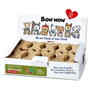 

Bow wow Meaty Natural masové kosti hovězí a kolagen 30 ks