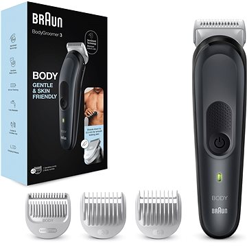 

Braun Sada Pro Péči O Tělo 3 BG3350, Pro Muže, S Hřebenem Pro Citlivou Pokožku, Černý/Šedý