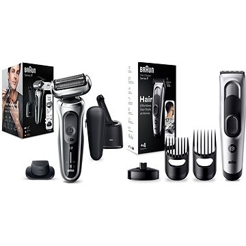 

BRAUN Series 7 71-S7200cc Silver + zastřihovač Braun Series 7 HC7390