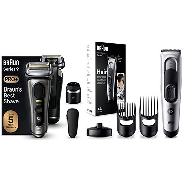 

Braun Series 9 PRO+ Wet & Dry + zastřihovač Braun Series 7 HC7390