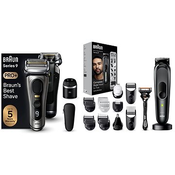 

Braun Series 9 PRO+ Wet & Dry + zastřihovač Braun All-In-One Series 7 MGK7491, 17v1