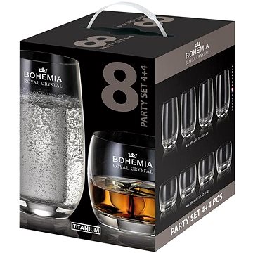 

Bohemia Royal Crystal Sklenice na vodu PARTY SET, 8 ks