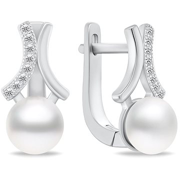 

Brilio Silver EA763W s perlou a zirkony (Ag 925/1000, 3,7 g)