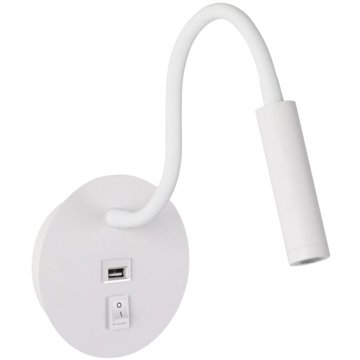 

BRILAGI LED Flexibilní nástěnná lampa s USB portem MAYA LED/3W/230V bílá