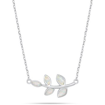

Brilio Silver Stříbrný náhrdelník lístky s bílým opálem NCL165W (Ag925/1000, 3,73 g)