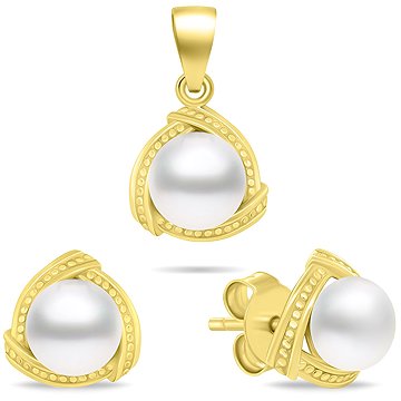 

Brilio Silver Pozlacený set šperků s pravými perlami SET268Y (Ag925/1000, 3,04 g)