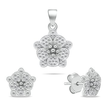 

Brilio Silver Květinová stříbrná sada šperků se zirkony SET264W (Ag925/1000, 3,97 g)