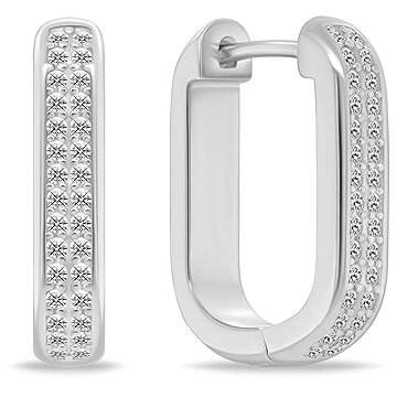 

Brilio Silver Oválné Stříbrné náušnice se zirkony EA1139W (Ag925/1000, 4,58 g)