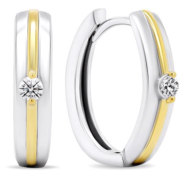 

Brilio Silver Moderní bicolor kruhy ze stříbra EA457W (Ag 925/1000, 2,84 g)