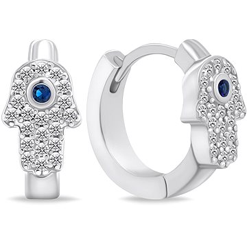 

Brilio Silver Moderní stříbrné kruhové náušnice Hamsa EA667W (Ag 925/1000, 2,6 g)