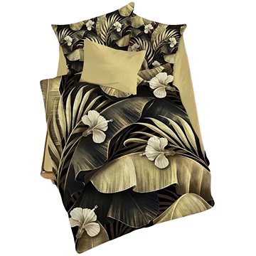 

Brotex Moderní 3D povlečení 140 × 200, 70 × 90, Leaf gold