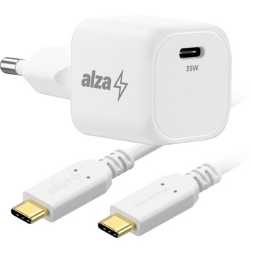 

AlzaPower G320C Fast Charge 35W bílá + Core USB-C 2.0 60W 1m bílý
