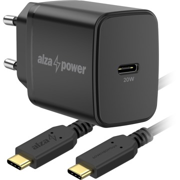 

AlzaPower A110C Fast Charge 20W černá + Core USB-C 2.0 60W 1m černý