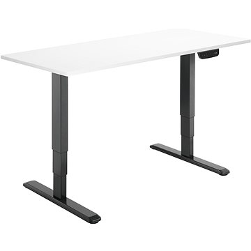 AlzaErgo Table ET1 NewGen černý + deska TTE-01 140x80cm bílý laminát
