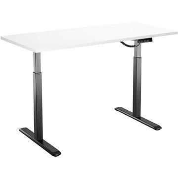 AlzaErgo Table ET2 černý + deska TTE-01 140x80cm bílý laminát