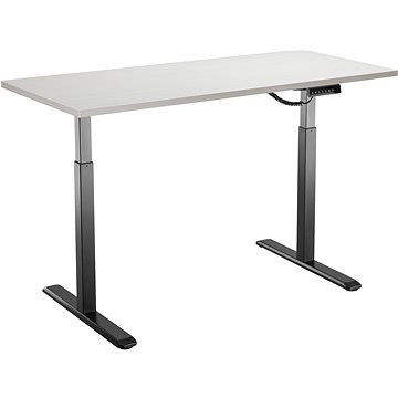 AlzaErgo Table ET2 černý + deska TTE-01 140x80cm bílá dýha