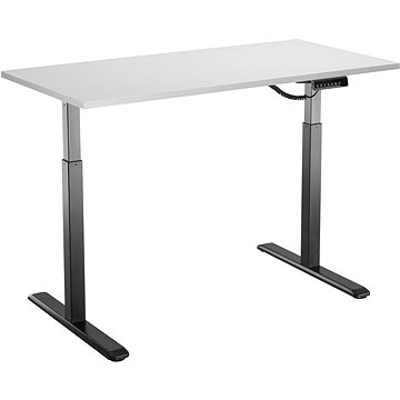 AlzaErgo Table ET2 černý + deska TTE-12 120x80cm bílý laminát