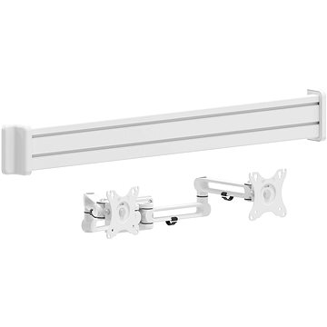 AlzaErgo Slatwall SWP110 Lišta bílá + SWMP220 Úchyty bílé + SWAD510 Držák bílý