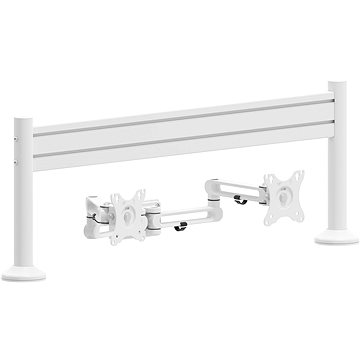 AlzaErgo Slatwall SWP110 Lišta bílá + SWDM210 Úchyty bílé + SWAD510 Držák bílý