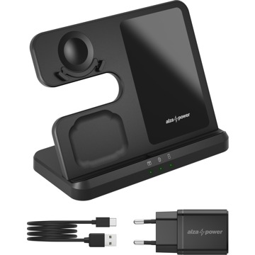 

AlzaPower WSC120BB 3in1 Wireless Charger pro Samsung + nabíječka 20W černá
