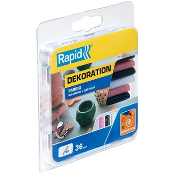 

RAPID Tyčinky lepící O7 x 90 mm, barevné, 36ks, blistr, bílá, růžová, černá