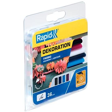 

RAPID Tyčinky lepící O7 x 90 mm, barevné, 36ks, blistr, bílá, červená, modrá, černá