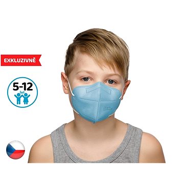 10x Český respirátor FFP2 vhodný pro děti - modrý - Respirátor