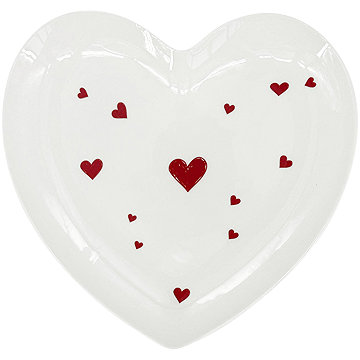 

by inspire Talíř Srdce Valentýn 20 cm, bílý / červený