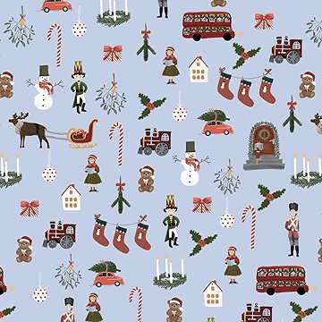 Be Nice EKO vánoční balicí papír Anglická pohádka 5 ks, modrý