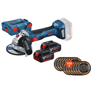 

BOSCH Professional Úhlová bruska AKU 125 mm sada s příslušenstvím GWS 18V-7 (2x5 Ah)