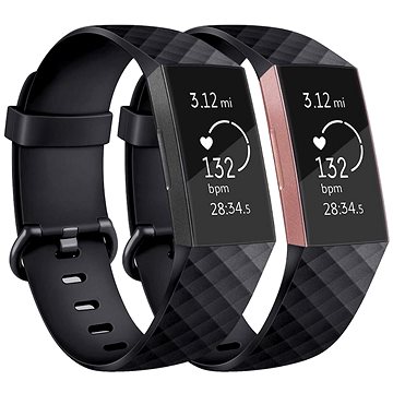 

BStrap Silicone Diamond pro Fitbit Charge 3 / 4 black, velikost S