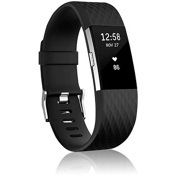 

BStrap Silicone Diamond pro Fitbit Charge 2 black, velikost L