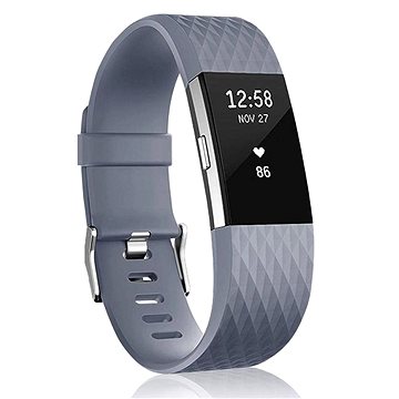 

BStrap Silicone Diamond pro Fitbit Charge 2 dark gray, velikost L